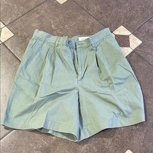 Eddie Bauer Green Flat Front Shorts Relaxed Fit